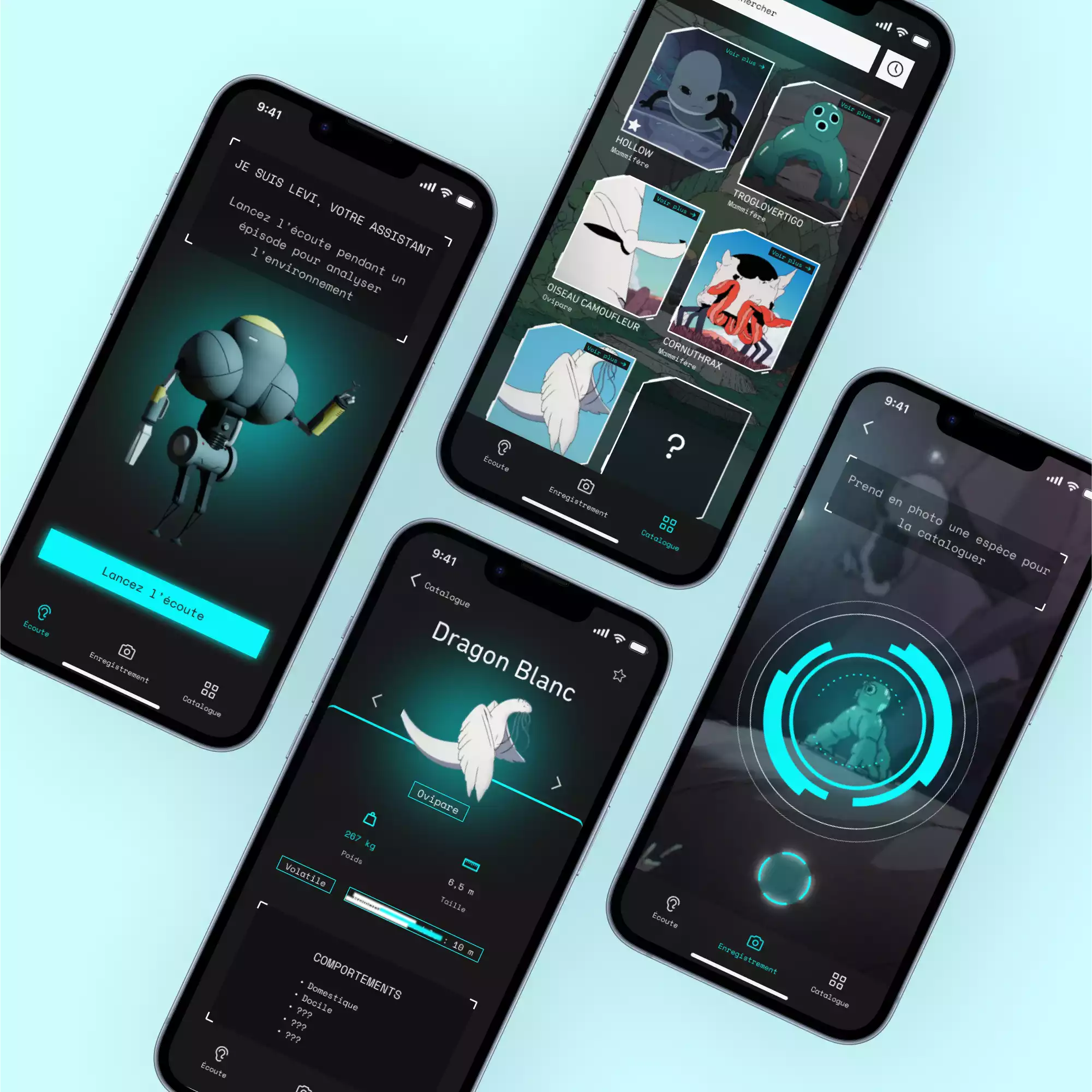 mockup d'un écran d'un iPhone 13 montrant une page de l'applicaion mobile Scavenger's Reign