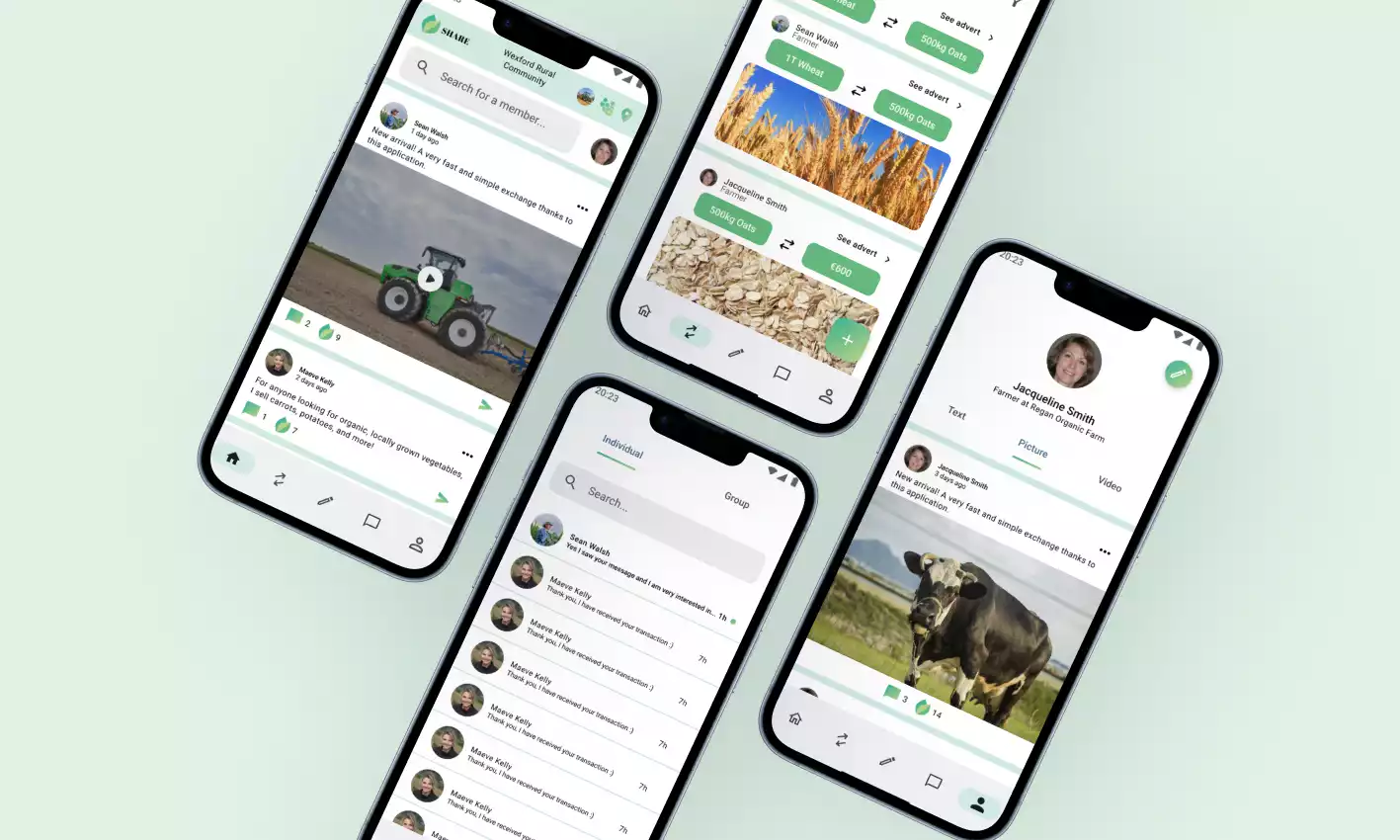 mockup de la maquette graphique de l'application mobile SHARE App
